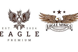 create vintage, american, eagle, falcon, phoenix, hawk or badge logo