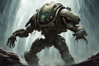 do unique sci fi character and sci fi art or concept art