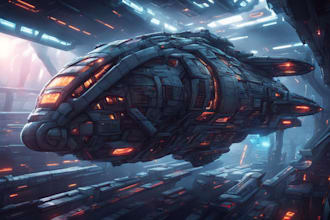 do a sci fi or cyberpunk spaceship design
