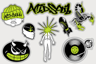make custom premium sticker design for brand and label decals