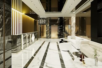 do commercial interior drawings, create options with and realistic renderings