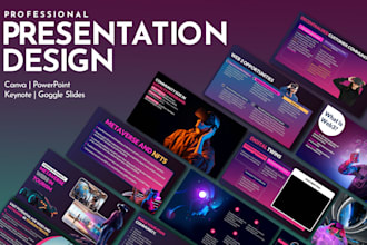 design, redesign powerpoint presentation,keynote, and canva presentation