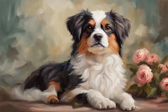 turn pet portrait into beautiful digital oil painting