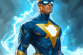 draw a superhero cartoon character
