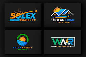 solar panel, electrical, power, energy solar logo design