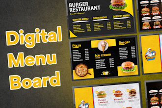 design a static digital TV menu board