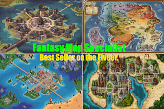 create a professional fantasy map, city map for your rpg game,book etc