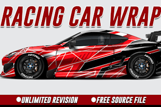 create professional car wrap and mockup for your vehicle