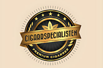 design premium cigar band, labels, box, and logo or any graphics design