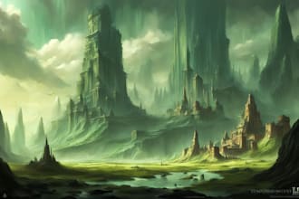 fantasy landscape art concept lost civilization