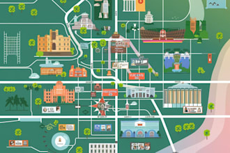 design unique vector map ,city map or event map illustration