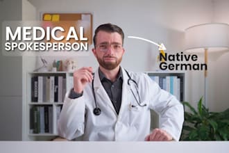 create a german medical spokesperson or doctor video
