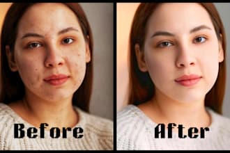 do photo portrait retouch, edit picture, beautify face