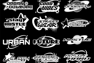 design premium streetwear urban style typography logo