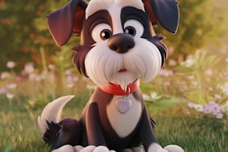 draw disney style pet portrait