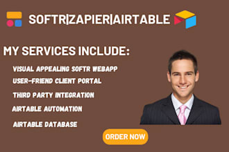 design softr client portal, softr webapp, softr website, airtable automation