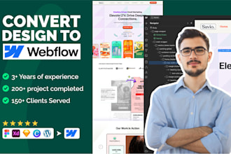 convert figma design to webflow, xd to webflow, clone wordpress website