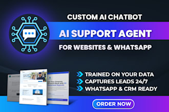 build custom ai chatbot, rag chatbot, ai support agent, whatsapp ai chatbot