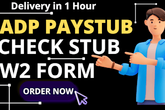 do paystub, check stub and w2 form for you