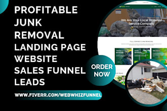 design junk removal landing page pest control website cleaning sales funnel