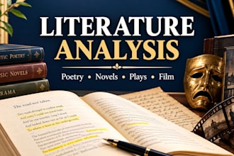 write english literature, literary analysis, poetry, movie review and play