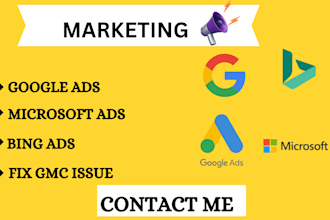 setup google ads, microsoft ads, bings ads or fix gmc misrepresentation issue
