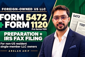 prepare and efax your US tax return for foreign owner form 5472 proforma 1120