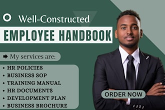 write, edit employee handbook, online course, HR documents, onboarding program