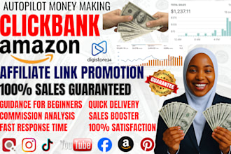 build clickbank and amazon affiliate marketing product link with sales
