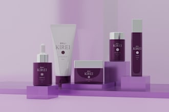 do 3d skincare mockup for your business for 5 dollars