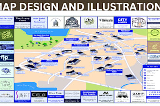 design a vector or isometric map for city, event, street, real estate, business