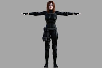 rerig 3d nft game character,bake texture,retop,fix 3d,stl for game,nsfw animate