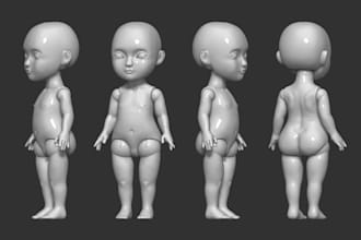 sculpt 3d bjd 3d doll toy design 3d articulated model for 3d printing