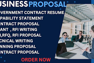 write catchy bid proposal, capability statement, grant writing, rfi