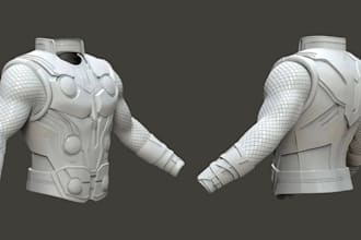 3d realistic armor, 3d model, cosplay and props for printing