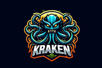 design outstanding kraken octopus mascot logo in 12 hours