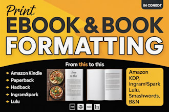 format your KDP book and kindle ebook for amazon publishing