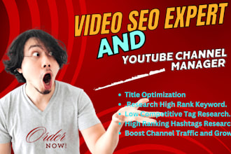 be your youtube channel growth manager and SEO expert