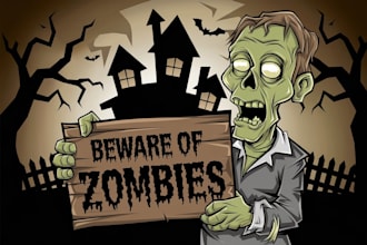 create custom comic, dark, cartoon illustration or sketch