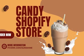 design 7 figure candy shopify store ice cream chocolate pastry cookies store