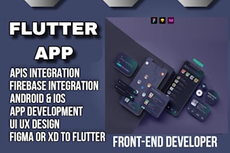develop mobile app desktop android and ios, flutter app uiux design application