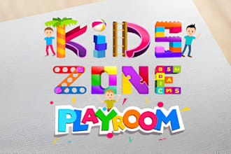 make modern childcare, school, daycare, kids, and children logo in 24hrs