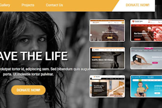 design nonprofit website church ministry donation charity elerning website ngo