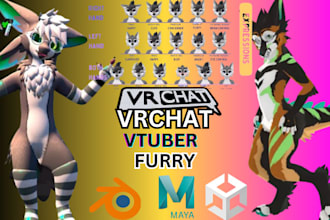 create vrchat avatar,vtuber avatar,face tracking,furry avatar,unity sdk,blender