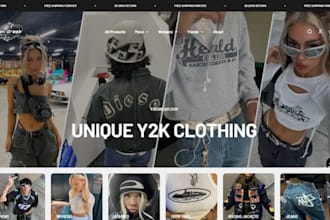 build branded clothing shopify store y2k store clothing store clothing website