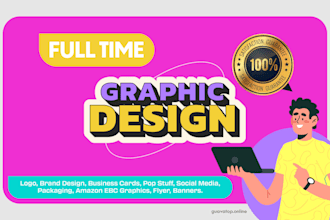 do full time graphic design on illustrator photoshop  or coreldraw