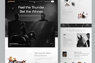 design equestrian website horse riding, equine, logo landing page farm pet leads