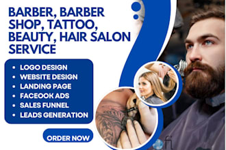 design barbershop beauty salon shopify store barber website hair salon leads