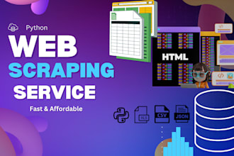 do fast web scraping, data mining, data extraction services for your projects