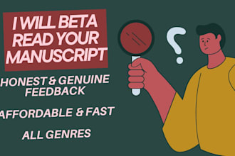 beta read your novel or any manuscript